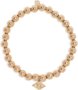 Sydney Evan 14kt Yellow Gold Evil Eye Bracelet - Womens - 14kt Gold