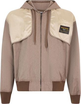 Moschino Hooded Bomber - Heren - Bomber jackets - Bruin - L - Katoen - Jassen