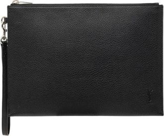 Saint Laurent Pre-owned Clutches, female, Black, Size: ONE SIZE Pre-owned Vintage Leather Clutch
