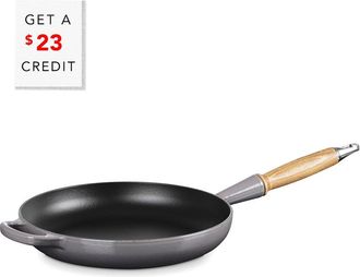LE CREUSET Signature 10.25In Round Fry Pan With Wood Handle With $23 Credit