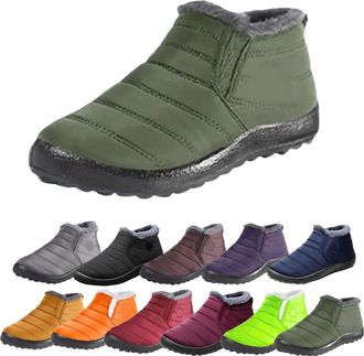 Generic Winter Boots for Women,Anti-Slip Winter Snow Boots for Women and Men,Fur Lining Waterproof Slip on Outdoor Warm Ankle Booties,Comfortable Walking Warm