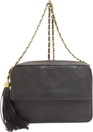Chanel Pre-owned Cross Body Bags, female, Black, Size: ONE SIZE Pre-owned Vintage Shoulder Bag