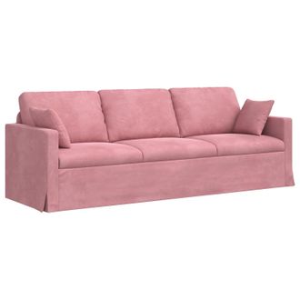 vidaXL Sof&aacute; Rosa 228 X 78 X 80 Cm Terciopelo Vidaxl