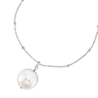 Dower & Hall White Biwa Pearl Pendant