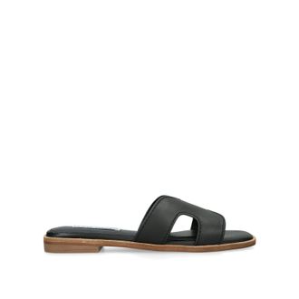 Steve Madden Womens Leather Bondst Black Sandals - Size UK 6