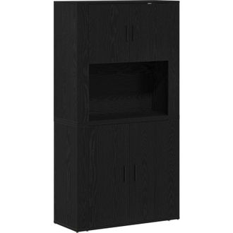 vidaXL Highboard Black oak 80 x 33 x 150 cm Engineered wood Vidaxl