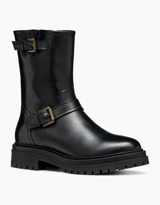 Geox Womens Geox D Iridea D Leather Womens Black Boots - Size: 7.5