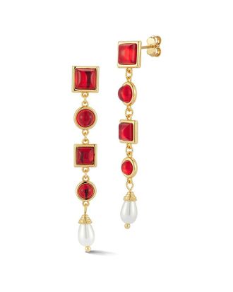 Chloe and Madison Chloe And Madison Plated Cz Drop Earrings