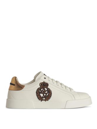 Dolce & Gabbana Portofino White Leather Sneakers
