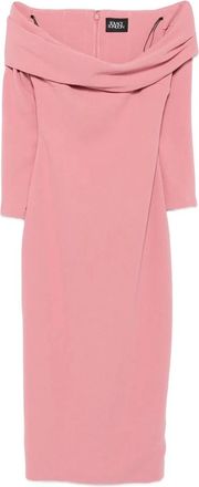 Solace London Party Dresses, female, Pink, XL, Peony Pink Off-Shoulder Midi Dress