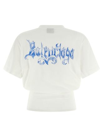 Balenciaga Sketchy Logo Print T-Shirt - white