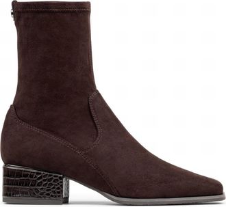 Donald J Pliner Womens Asherasu Croco Embossed Block Heel Booties In Dark Brown