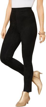 Roaman's Faux Suede Legging in Black at Nordstrom, Size 3X