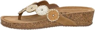 Lazamani Mare teenslippers met teenstuk - Dames - Sleehakken - Beige - 38 EU - Su&egrave;de - Schoenen
