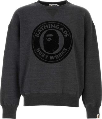 A Bathing Ape Graphite Cotton Oversize Sweatshirt - Heren - Sweatshirts - Grijs - L - Katoen - Hoodies & sweatvesten