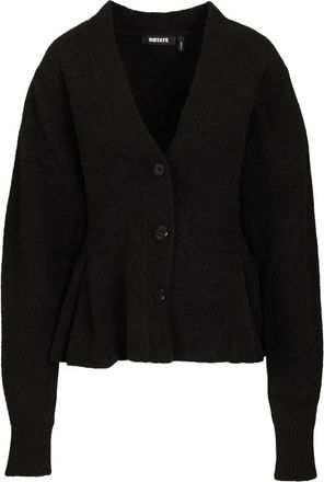 Rotate Rotate Birger Christensen, Truien & Vesten, Dames, Zwart, L, Wol, Peplum Alpaca Cardigan