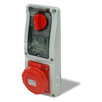Rosi Collection Presa interbloccata verticale con sezionatore, ad incasso, con portafusibile, 380V, 5 poli, 32A, IP67 - Rosi 16.3432R6-I