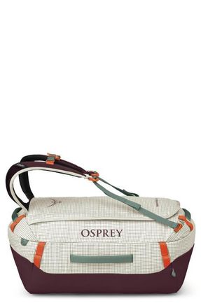 Osprey Transporter 40-Liter Duffle Carry-On Luggage in Mystery White/Moody Burgundy at Nordstrom
