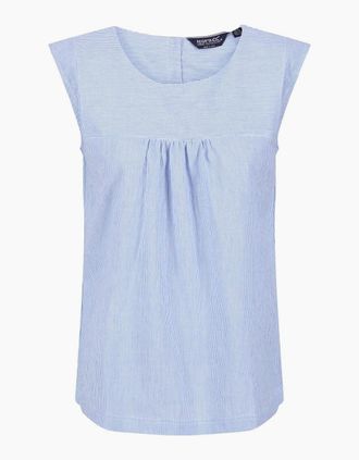 Regatta Womens Bridgidine Crew Neck Sleeveless Shell Blouse - Blue - Size: 14