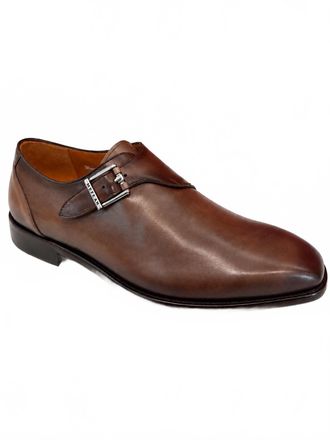 Mezlan Mens Artisan Monk Strap Dress Shoes In Taupe Patina