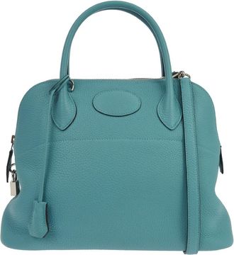 Herm&egrave;s Bolide Clemence Blue Leather Handbag (Pre-Owned)