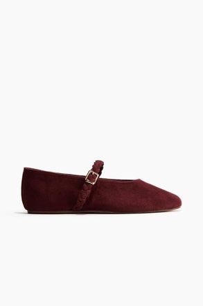 H&M Mary Jane Ballet Flats in Burgundy at Nordstrom, Size 11