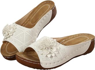 Generic Orthopedic Wedge Sandals for Women,Comfortable Non-slip Solid Color Open-Toe Summer Wedge Arch Support Slip on Shoes Casual Fashion Orthopedic Outdoor