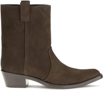 Khaite Bos Taurus Enkellaarsjes - Dames - Cowboylaarzen - Bruin - 39 EU - Leer - Schoenen