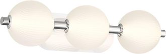 Elstead Lighting Aplique de ba&ntilde;o, IP44, n&iacute;quel pulido, vidrio acanaladas blanco