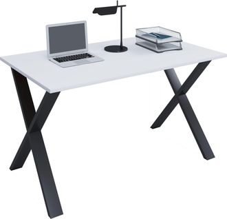 ebuy24 Vcm Wood Desk Al. 76 X An. 80 X P. 50 Cm Mesa De Ordenador Lisa Pies De Metal De Alta Calidad Mesa De Trabajo Muebles De Oficina - Lona U (negro / Bla