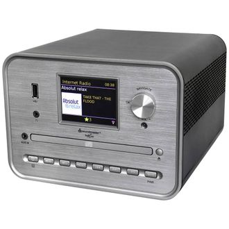 Soundmaster Lettore Cd Argento Internetradio, Dab+, Wlan, Usb, Incl. Altoparlante