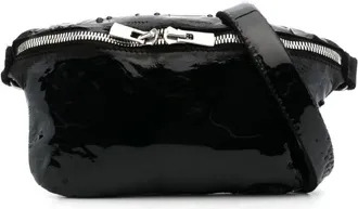 Guidi zip-up patent leather belt bag - unisex - Horse Leather - One Size - Black