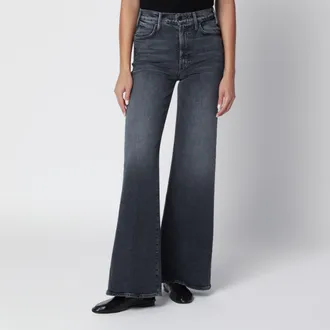 Mother The Hustler Roller Sneak jeans in dark grey denim