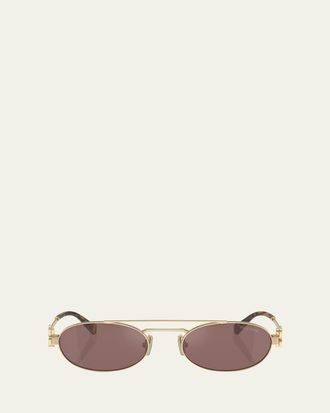 Miu Miu Logo Metal Aviator Sunglasses