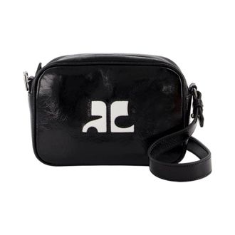 Courr&egrave;ges Cross Body Bags, female, Black, Size: ONE SIZE Reedition Camera Crossbody