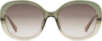 Fossil 56m Gradient Oval Sunglasses in Green Beige/Brown Sf at Nordstrom