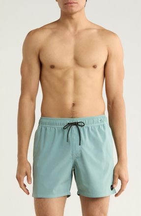 Rvca Pigment-Dyed Elastic Waist Shorts in Blue Haze at Nordstrom Rack, Size Medium