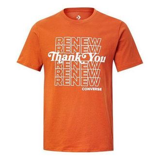 Converse Mens Converse Renew Alphabet Printing Short Sleeve Orange 10019649-A03