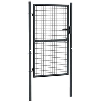 vidaXL Vidaxl - Cancello Da Giardino In Rete Di Acciaio Zincato 100x150 Cm Grigio