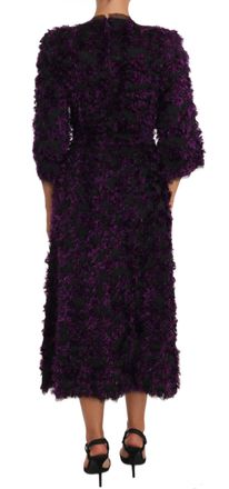 Dolce & Gabbana Womens Purple Fringe Midi Sheath Dress Polyester