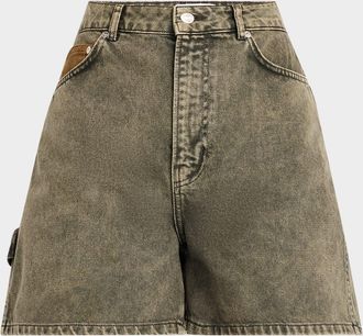 Moschino Vintage Washed Denim Workwear Shorts
