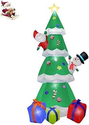 OEM 1 &Aacute;rbol De Navidad Inflable, 2,74 M, Luces Led, Poli&eacute;ster, Decoraci&oacute;n Para Jard&iacute;n Exterior