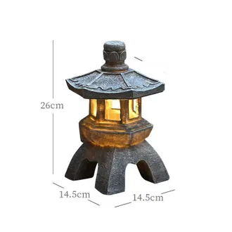 OEM L&aacute;mpara Solar De Resina, Estatua De Estilo Zen Chino, Decoraci&oacute;n De Torre De Piedra, L&aacute;mpara De Palacio, Estatua De Jard&iacute;n, Artesan&iacute;a De Resina Para E