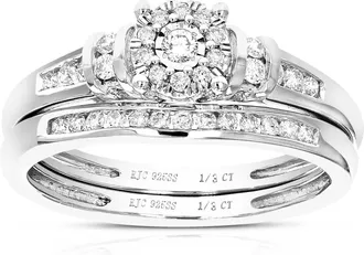Vir Jewels 1/3 cttw Lab Grown Diamond Wedding Bridal Set in Sterling Silver For Women