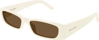 Saint Laurent SL 942 Zonnebril - Dames - Zonnebrillen - Wit - 54 MM - Nylon - Accessoires