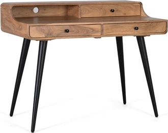 Giner&Colomer Escritorio de madera de acacia y metal