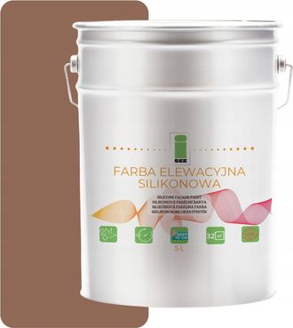 OEM Pintura De Fachada De Silicona, Marr&oacute;n Claro, 5 L, Permeable Al Vapor+