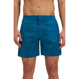 Sundek Back Elastic Waist Swim Trunks in Fjord Blue at Nordstrom, Size Medium
