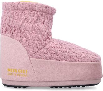 Moon Boot Pink Logo Boots