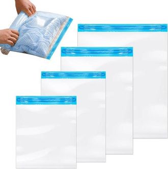 No Brand Paquete De 10 Bolsas De Compresi&oacute;n Al Vac&iacute;o Enrolladas A Mano - Reutilizables - Viajes/mochileros - 32x39, 35x50, 40x60, 50x70cm